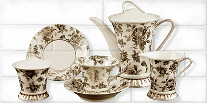 Брик сервиз 1 декор белый