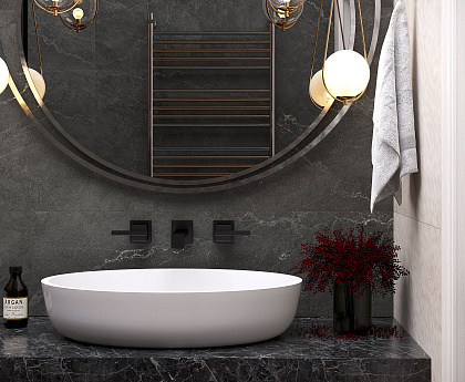 Leda Black Carving рект. 600x600x80