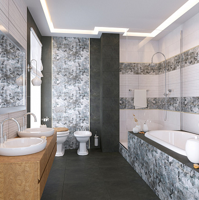 Плитка Gracia Ceramica Lauretta 300x900 black wall 02