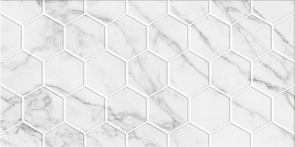 Marble гексо белый стена 300x600