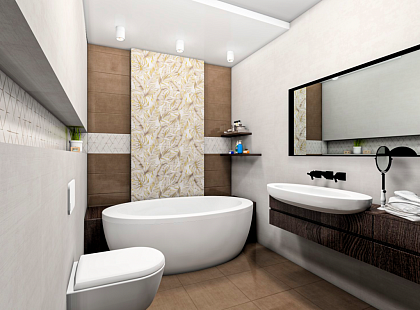 панно Brasiliana тропик 2 светло-бежевый 250x500