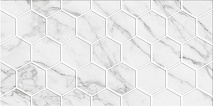 Marble гексо белый стена 300x600